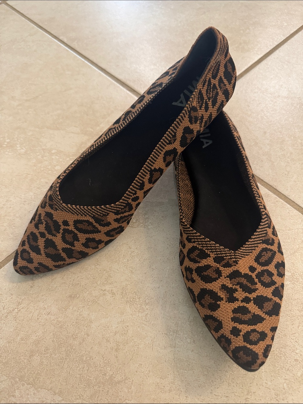MIA Jeanette Leopard Print Fly Knot Pointed Toe Flats